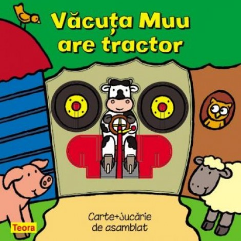 Vacuta Muu are tractor - pagini cartonate cu jucarie (6856)