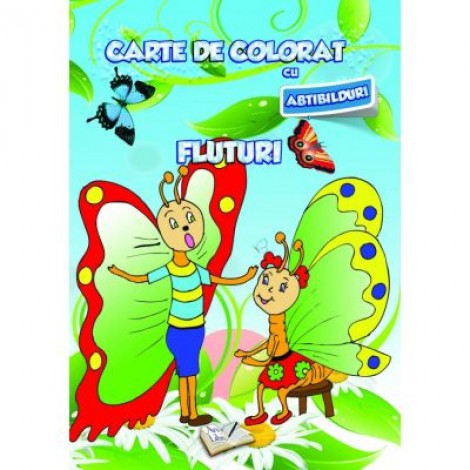 Carte de colorat cu abtibilduri. Fluturi