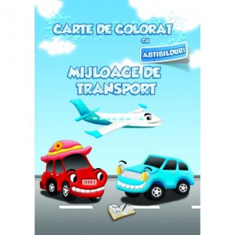 Carte de colorat cu abtibilduri. Mijloace de Transport