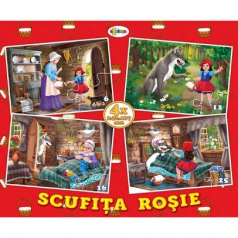 Puzzle Scufita Rosie. 4 imagini