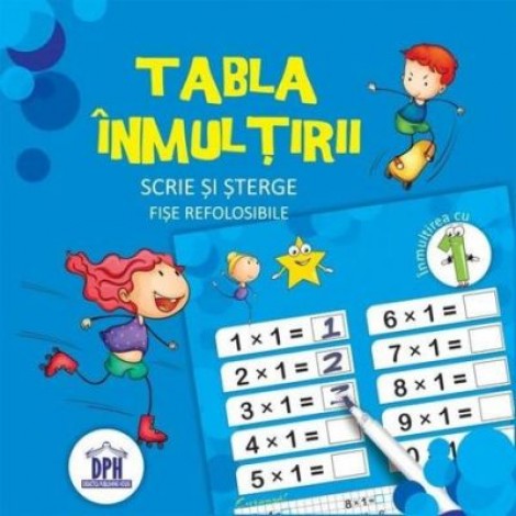 Tabla inmultirii. Scrie si sterge. Fise refolosibile