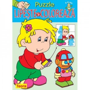 Puzzle. Lipeste si coloreaza 2