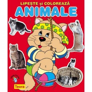 Lipeste si coloreaza animalele. Pisica