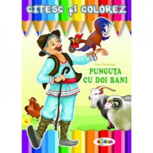 Citesc si colorez. Punguta cu doi bani