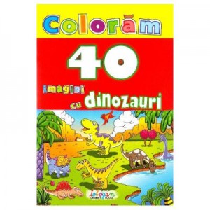 Coloram 40 de imagini cu dinozauri