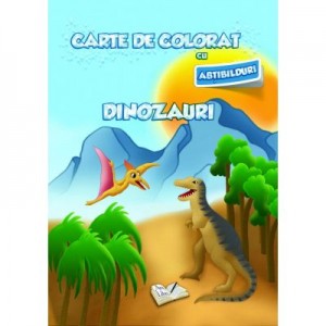 Carte de colorat cu abtibilduri. Dinozauri