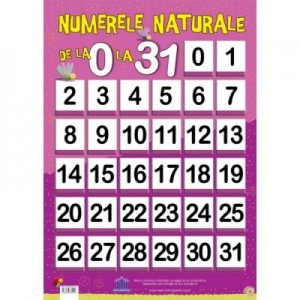 Numere Naturale De la 0 la 31, plansa