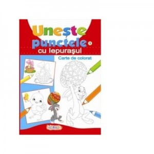 Uneste punctele cu iepurasul. Carte de colorat