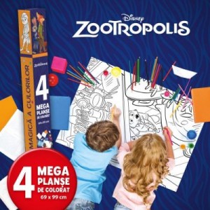 Zootropolis. Lumea magica a culorilor. 4 megaplanse de colorat - Disney